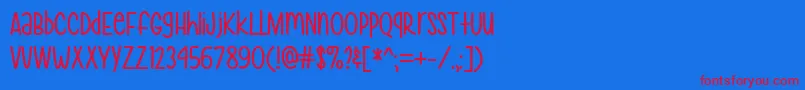 MfHeyPrettyGirl Font – Red Fonts on Blue Background