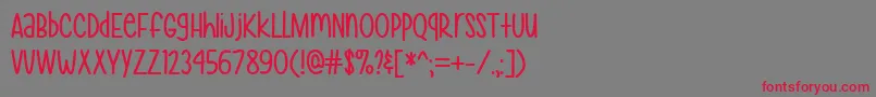 MfHeyPrettyGirl Font – Red Fonts on Gray Background