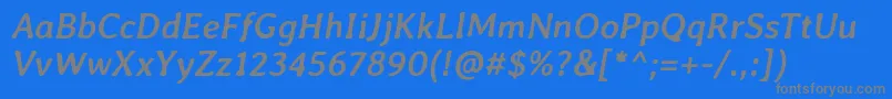 More about AverialibreBolditalic Font AverialibreBolditalic Font – Gray Fonts on Blue Background