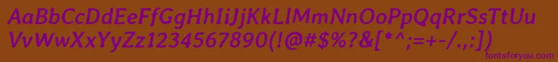 AverialibreBolditalic Font – Purple Fonts on Brown Background