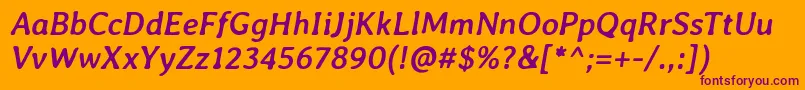 AverialibreBolditalic Font – Purple Fonts on Orange Background