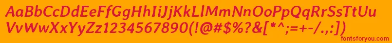 AverialibreBolditalic Font – Red Fonts on Orange Background
