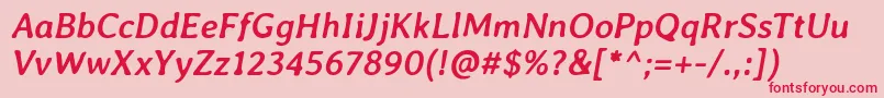 AverialibreBolditalic Font – Red Fonts on Pink Background