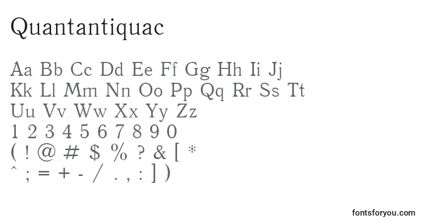 Quantantiquac Font – alphabet, numbers, special characters