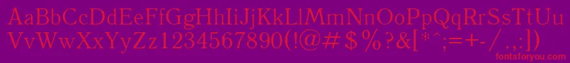 Quantantiquac Font – Red Fonts on Purple Background