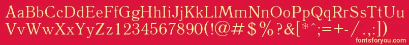 Quantantiquac Font – Yellow Fonts on Red Background