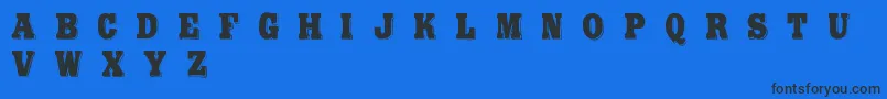 Шрифт BoldPressingH1Demo – чёрные шрифты на синем фоне