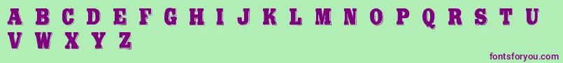 BoldPressingH1Demo Font – Purple Fonts on Green Background