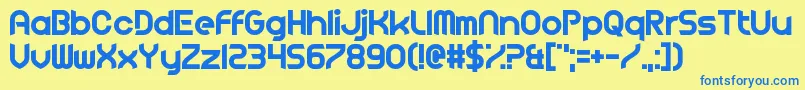 FluidLighter Font – Blue Fonts on Yellow Background