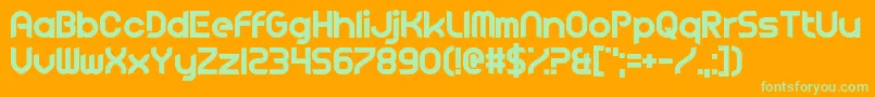 FluidLighter Font – Green Fonts on Orange Background