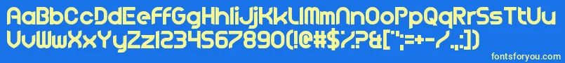 FluidLighter Font – Yellow Fonts on Blue Background