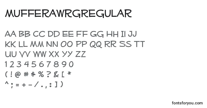 Шрифт MufferawrgRegular – алфавит, цифры, специальные символы