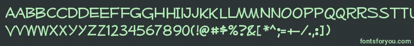 フォントMufferawrgRegular – 黒い背景に緑の文字