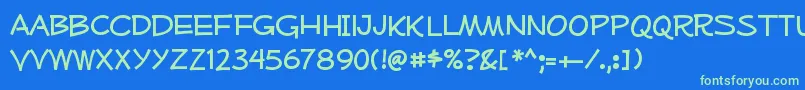 MufferawrgRegular Font – Green Fonts on Blue Background
