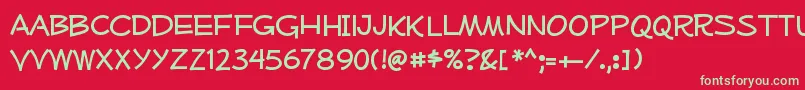 Czcionka MufferawrgRegular – zielone czcionki na czerwonym tle
