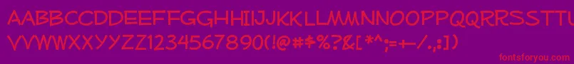 MufferawrgRegular Font – Red Fonts on Purple Background