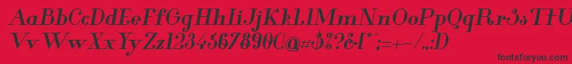 Glamor Bolditalic Font – Black Fonts on Red Background