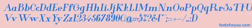 Glamor Bolditalic Font – Blue Fonts on Pink Background