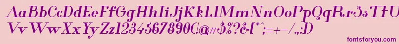 Glamor Bolditalic Font – Purple Fonts on Pink Background