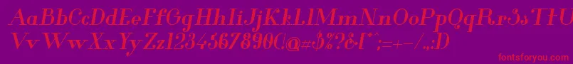 Glamor Bolditalic-Schriftart – Rote Schriften auf violettem Hintergrund