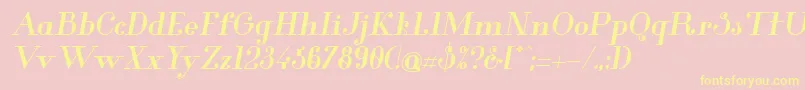 Glamor Bolditalic Font – Yellow Fonts on Pink Background