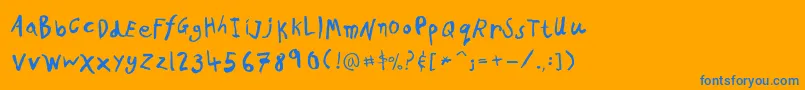 フォントPfkidsproGradethree – オレンジの背景に青い文字