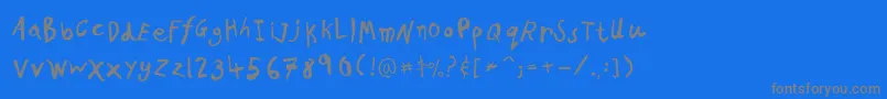 PfkidsproGradethree Font – Gray Fonts on Blue Background