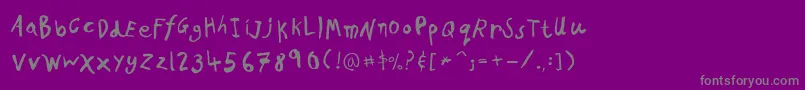 PfkidsproGradethree Font – Gray Fonts on Purple Background