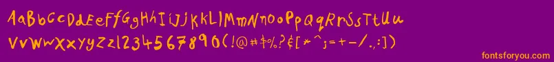 PfkidsproGradethree Font – Orange Fonts on Purple Background