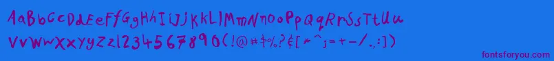 PfkidsproGradethree Font – Purple Fonts on Blue Background