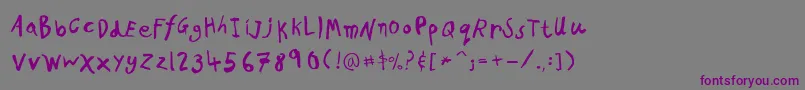 PfkidsproGradethree Font – Purple Fonts on Gray Background
