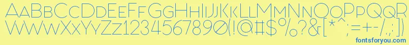 Police FashionFetishSmallCaps – polices bleues sur fond jaune