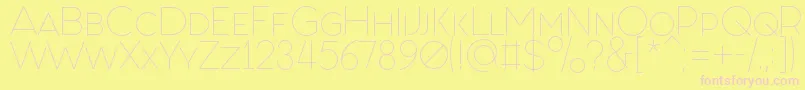 Fonte FashionFetishSmallCaps – fontes rosa em um fundo amarelo