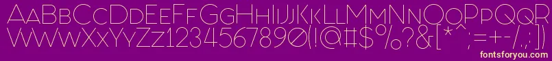 FashionFetishSmallCaps Font – Yellow Fonts on Purple Background