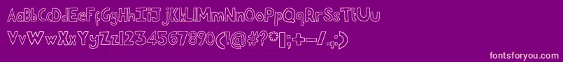 Heasafel-fontti – vaaleanpunaiset fontit violetilla taustalla
