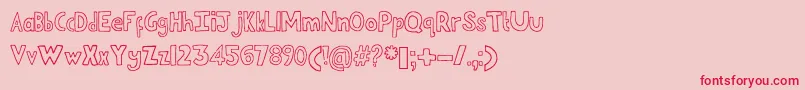 Heasafel-Schriftart – Rote Schriften auf rosa Hintergrund