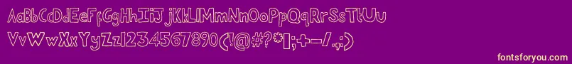 Czcionka Heasafel – żółte czcionki na fioletowym tle
