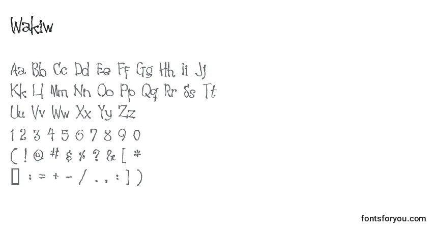Schriftart Wakiw – Alphabet, Zahlen, spezielle Symbole