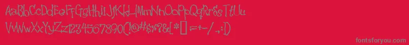 Wakiw Font – Gray Fonts on Red Background