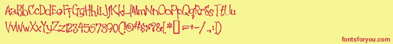 Wakiw Font – Red Fonts on Yellow Background