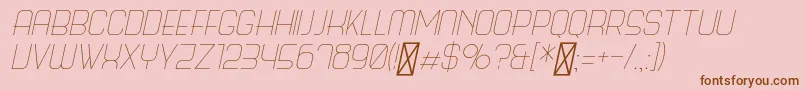 ScienceFairLightItalic-Schriftart – Braune Schriften auf rosa Hintergrund