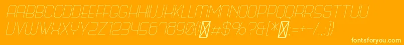 ScienceFairLightItalic Font – Yellow Fonts on Orange Background