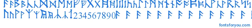 Moonrune Font – Blue Fonts on White Background