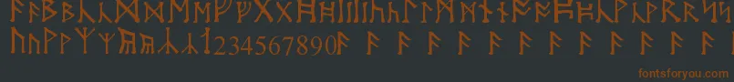 Moonrune-fontti – ruskeat fontit mustalla taustalla