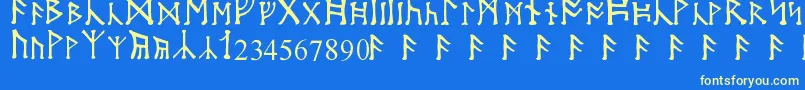 Moonrune Font – Yellow Fonts on Blue Background