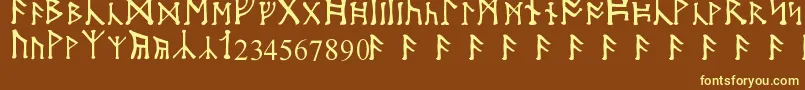 Moonrune Font – Yellow Fonts on Brown Background