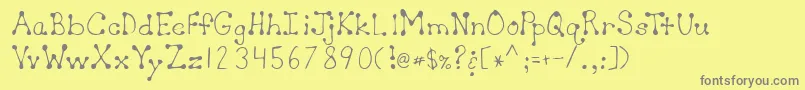 Lehn064-Schriftart – Graue Schriften auf gelbem Hintergrund