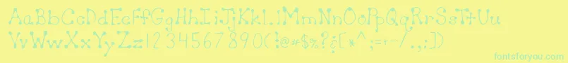 Lehn064-Schriftart – Grüne Schriften auf gelbem Hintergrund