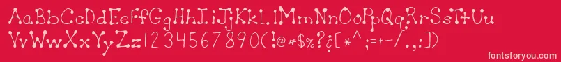 フォントLehn064 – 赤い背景にピンクのフォント