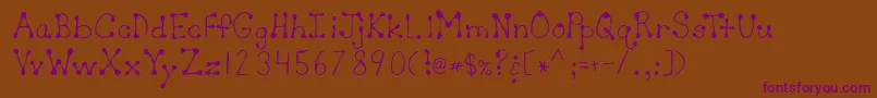 Lehn064 Font – Purple Fonts on Brown Background